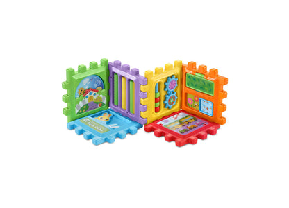 Leapfrog 6-in-1 Snap & Learn Busy Cube with colorful green, purple, yellow, and orange panels