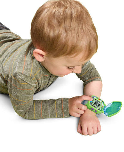 VTech Toy Story Buzz Lightyear Learning Watch in green worn by toddler