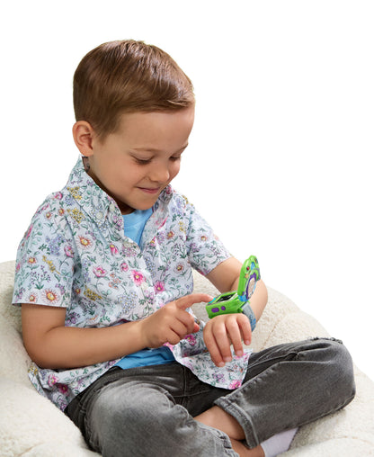 VTech Toy Story Buzz Lightyear Learning Watch in green worn by young boy