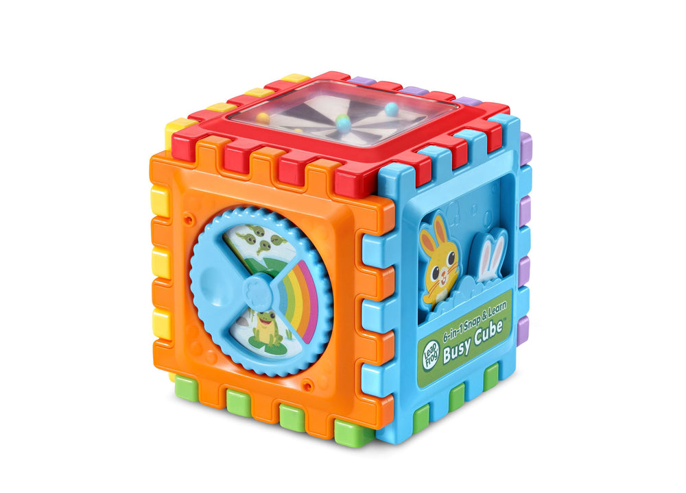 Leapfrog 6-in-1 Snap & Learn Busy Cube with colorful blocks and interactive learning activities