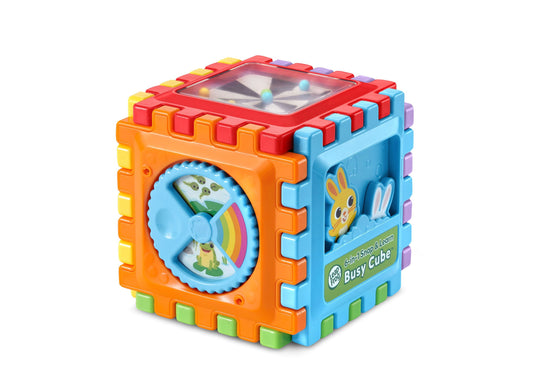 Leapfrog 6-in-1 Snap & Learn Busy Cube with colorful blocks and interactive learning activities