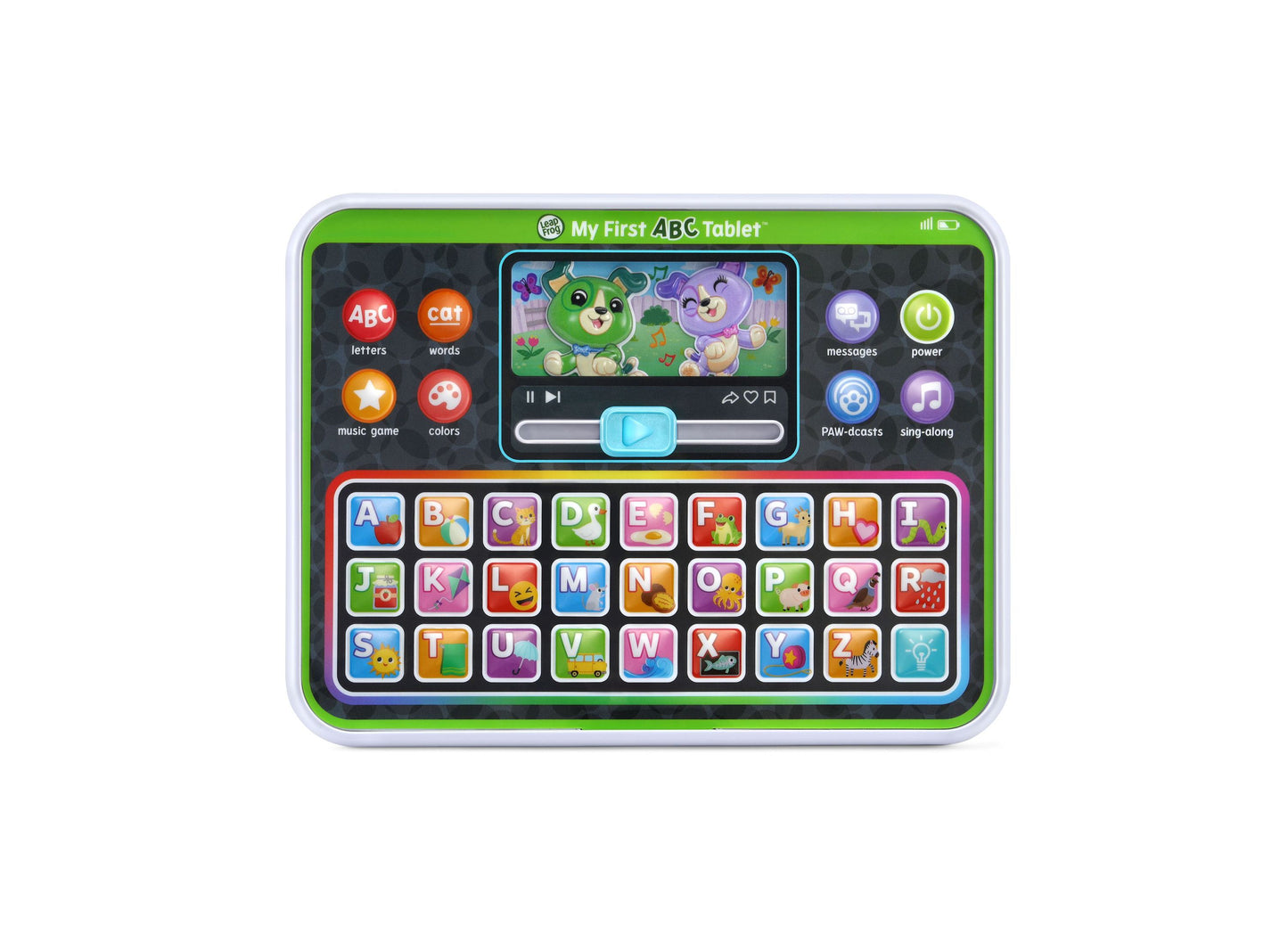 LeapFrog My First ABC Tablet green learning device with alphabet letters and interactive screen