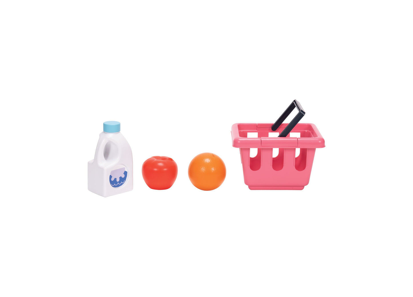 Bluey Shopping Cart Ride-On with detachable fruits and milk bottle accessories