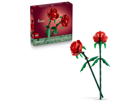 LEGO Roses Botanical Collection 40460 building set with red flower blooms and green stems