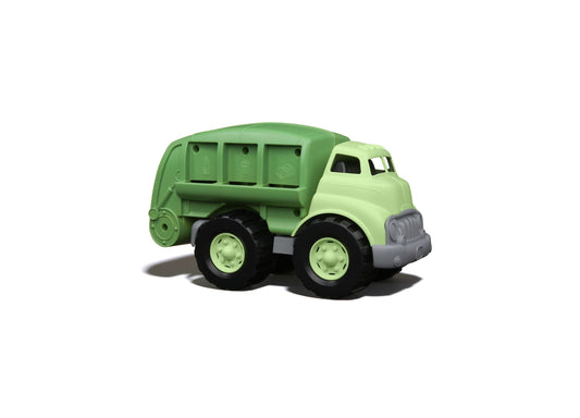 Green Toys Recycling Truck - eco-friendly green toy garbage truck with black wheels