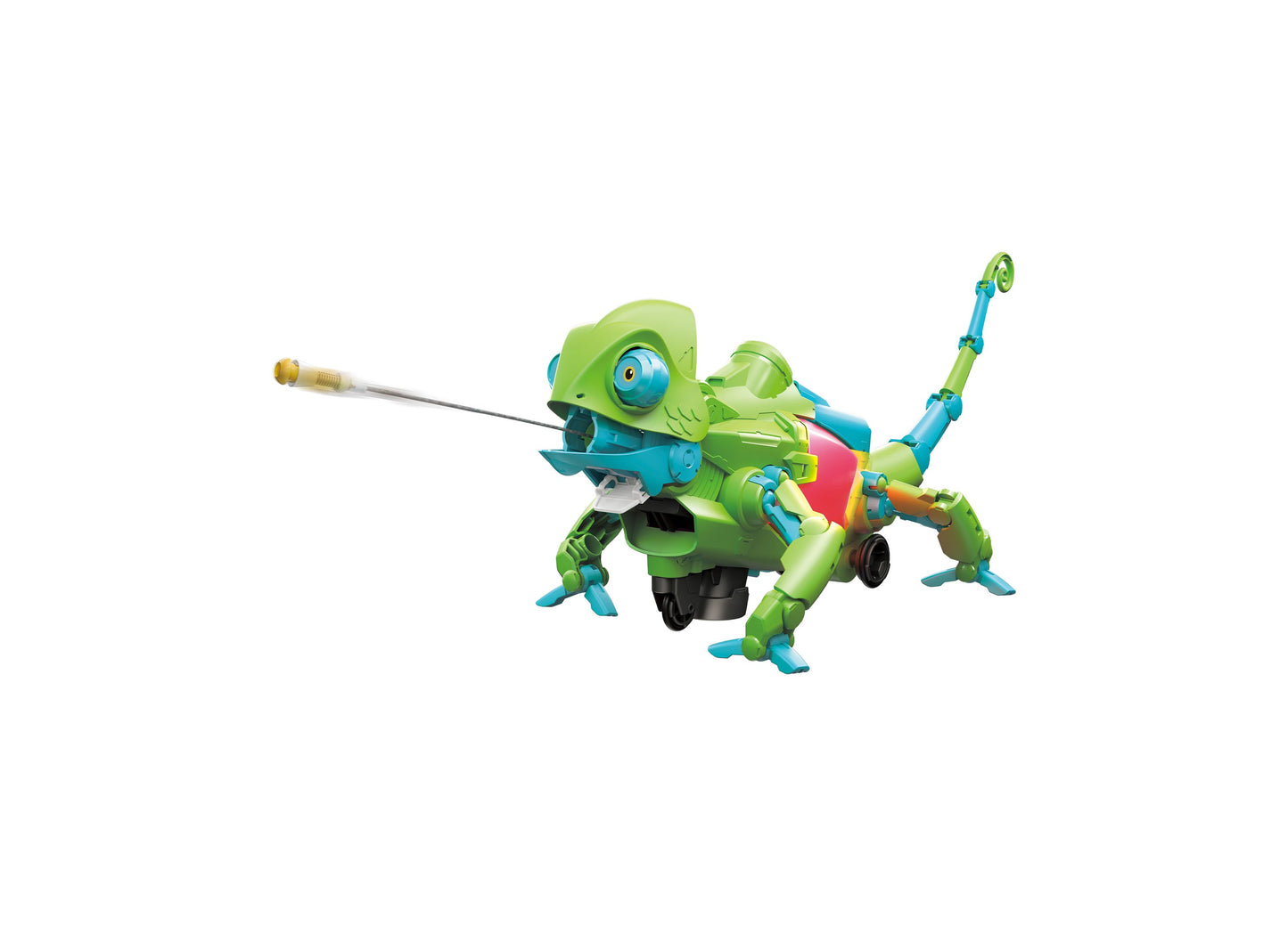 Thames & Kosmos My Robotic Pet Coding Chameleon green and blue robot toy with articulated limbs
