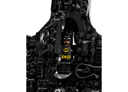 LEGO Super Heroes DC Batman Logo Building Set 76330 with black brick construction and yellow bat symbol