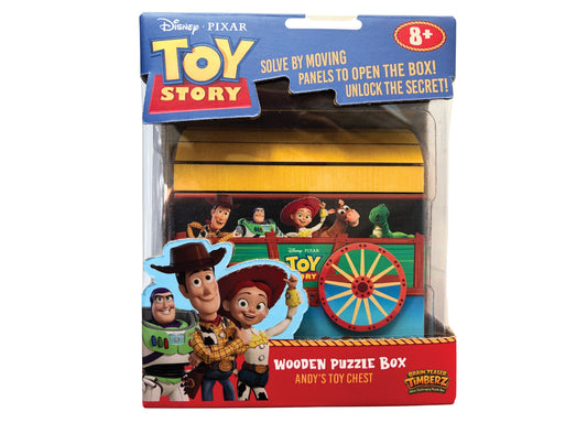 Toy Story Wooden Puzzle Box Andy's Toy Chest with sliding panels and colorful design
