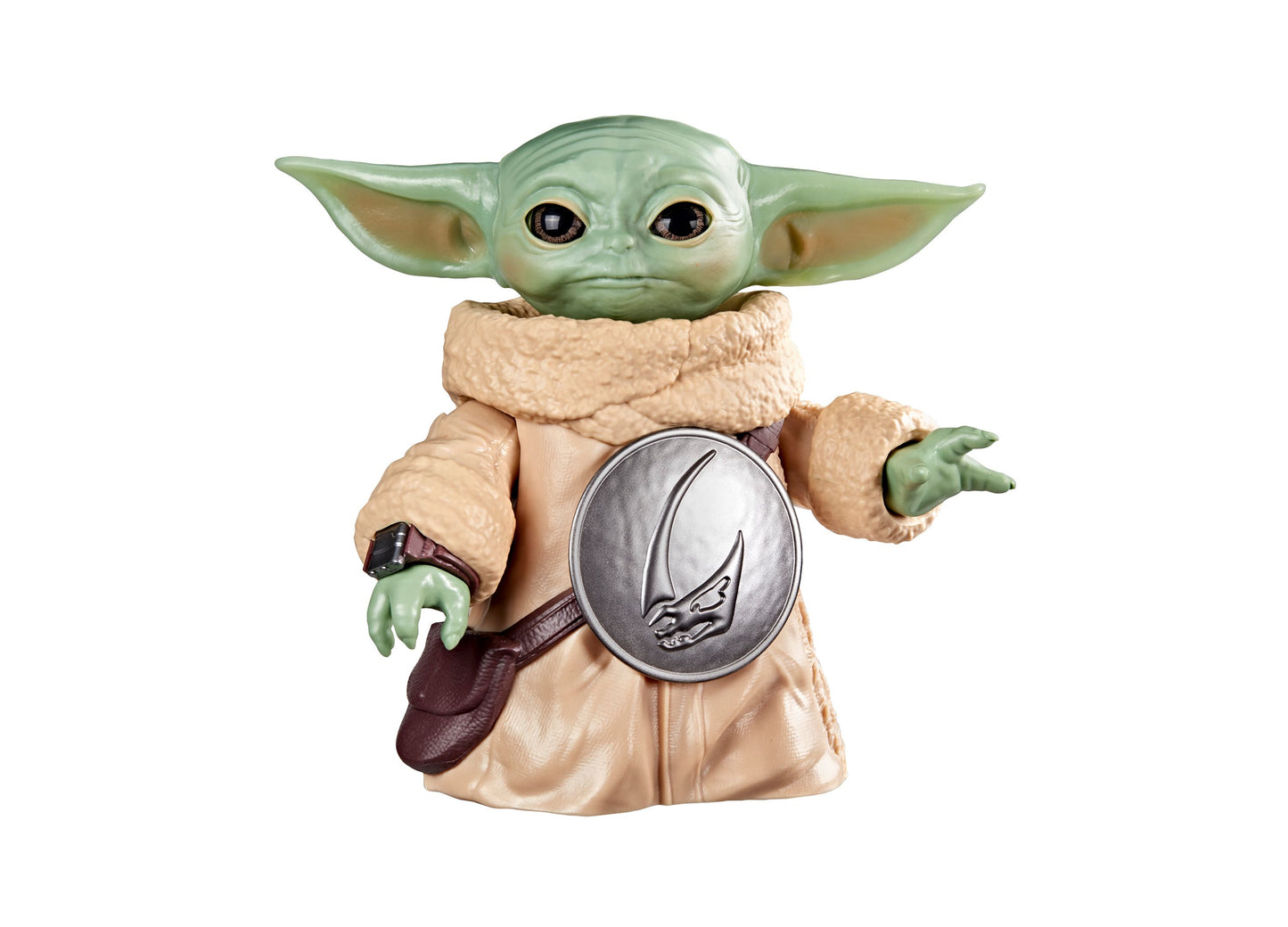 Star Wars Grogu Action Figure with tan robes, belt, and silver medallion
