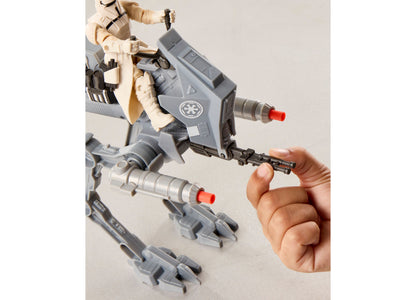 Star Wars ActionVerse AT-RT with tan Imperial driver figure and removable weapons