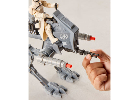 Star Wars ActionVerse AT-RT with tan Imperial driver figure and removable weapons