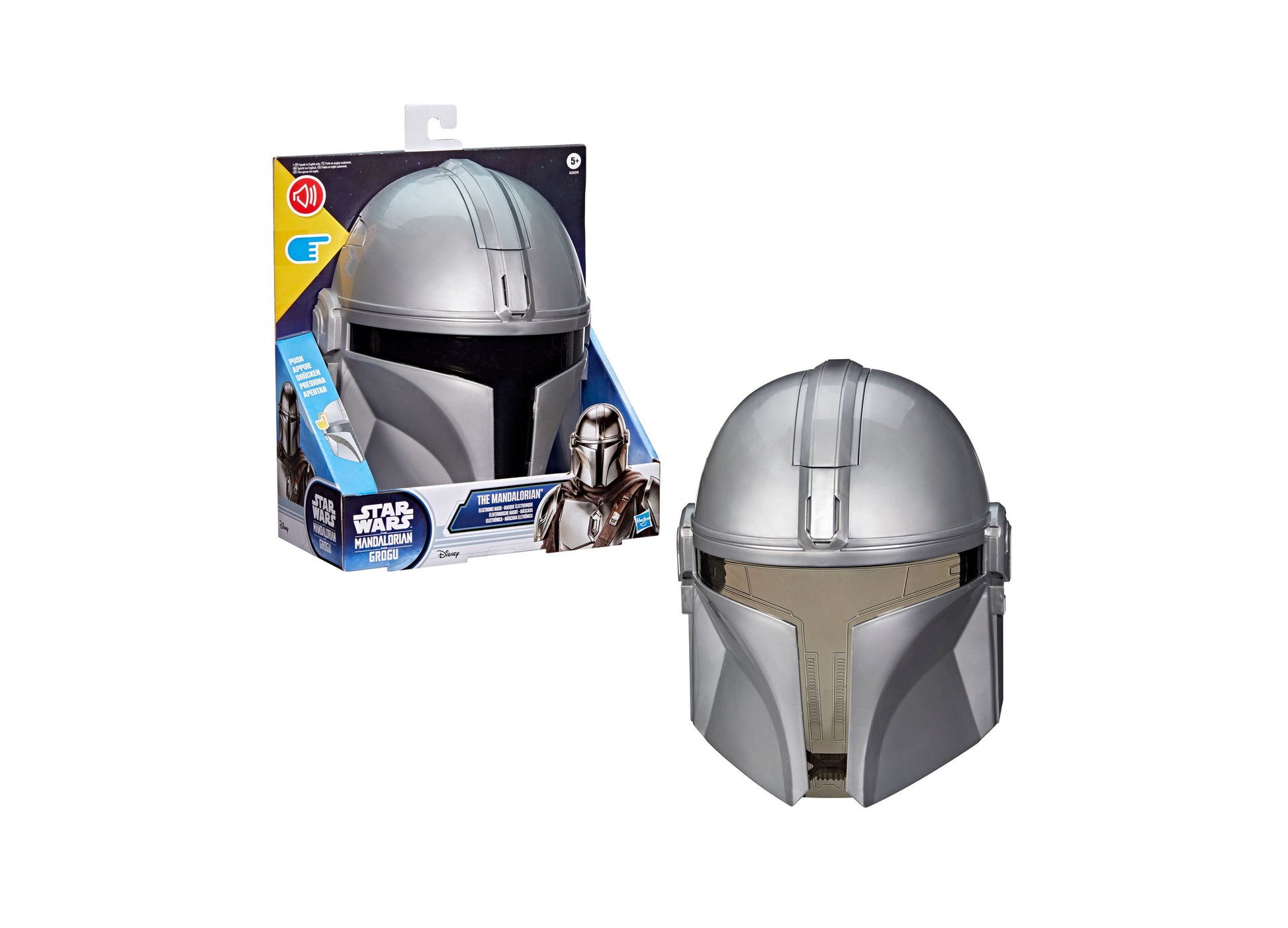 Star Wars The Mandalorian Electronic Mask with silver helmet and tan visor