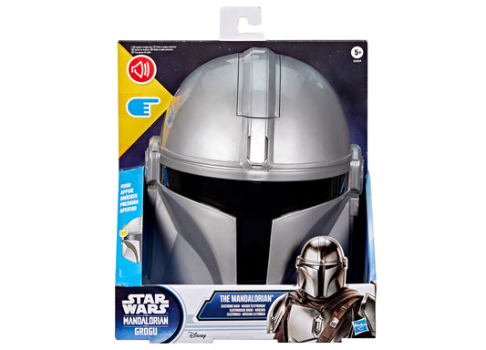 Star Wars The Mandalorian Electronic Mask with silver helmet design and sound effects