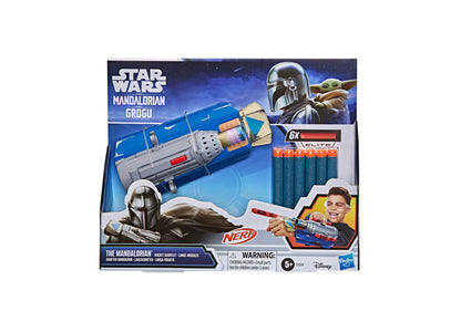 Star Wars Mandalorian Nerf Rocket Gauntlet with missiles and elite darts