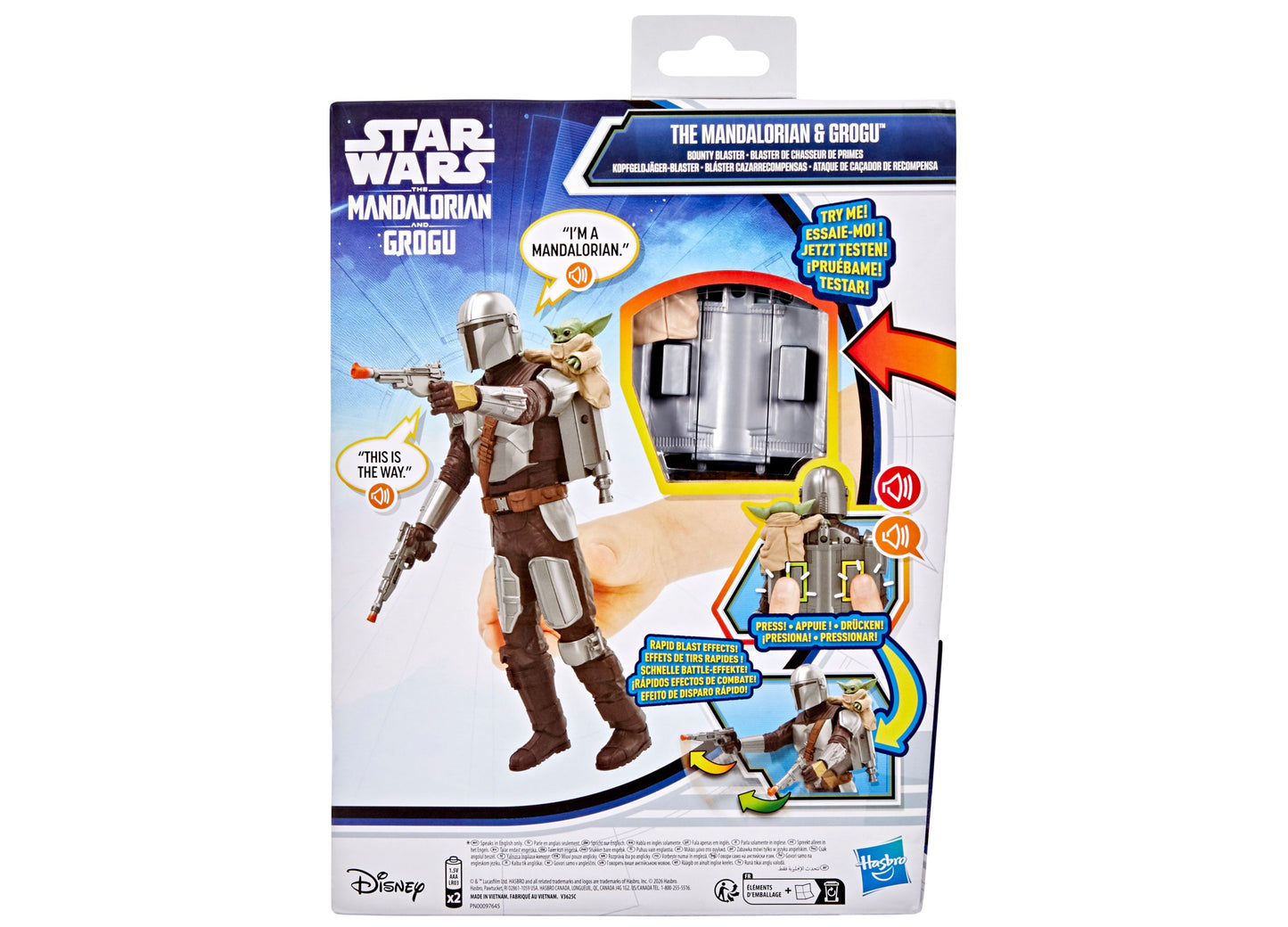 Star Wars Mandalorian and Grogu Bounty Blaster action figure with sound effects