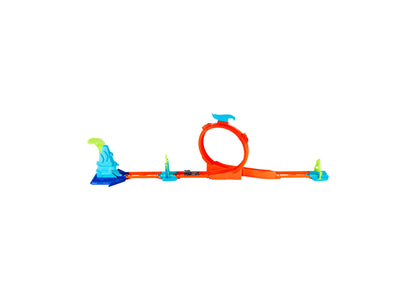 Hot Wheels Champion Track Set with orange loop and blue jump features