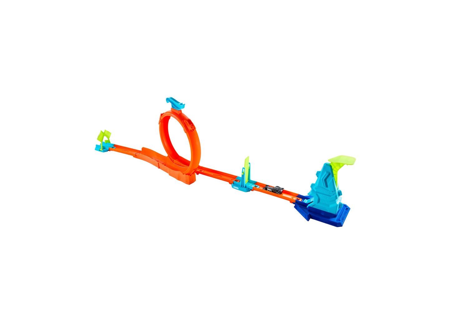 Hot Wheels Champion Track Set with orange loop and blue jump ramp