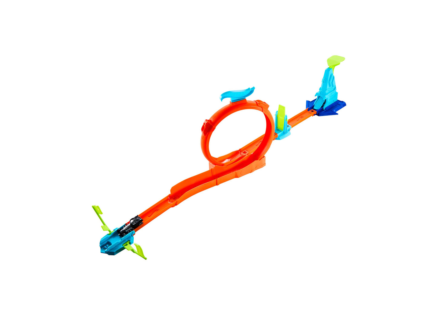 Hot Wheels Champion Track Set with orange loop and blue jump ramps