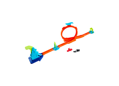 Hot Wheels Champion Track Set with orange loop and blue jump ramp starter set