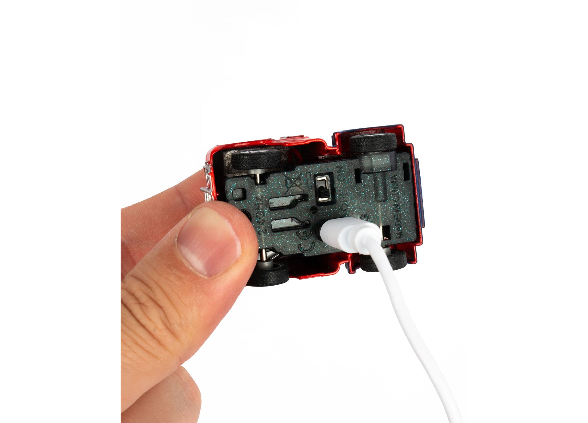 World Tech Toys Transformers Wrist Case Mini RC Truck Optimus red case with white charging cable