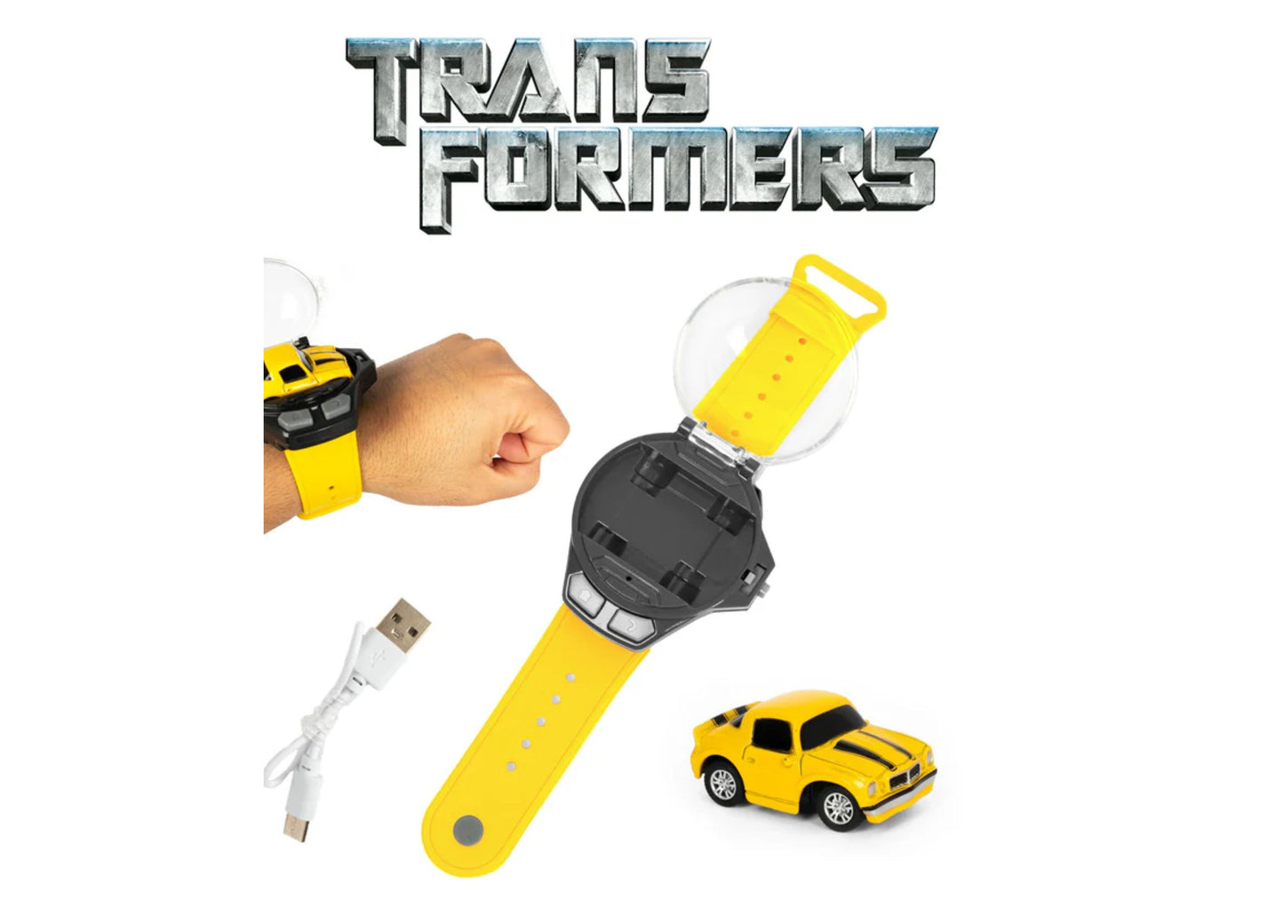 Transformers Bumblebee yellow wrist RC truck with charging cable