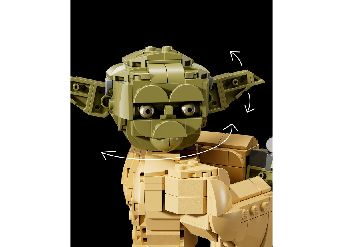 LEGO Star Wars Yoda Bust Building Set - tan and olive green brick figure with pointed ears and wise expression