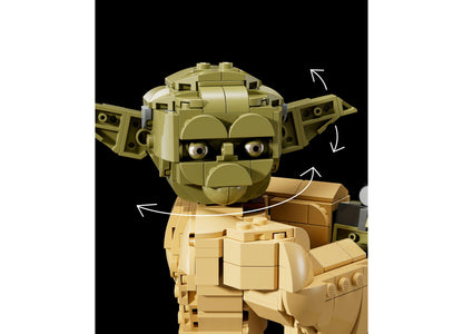LEGO Star Wars Yoda Bust Building Set - tan and olive green brick figure with pointed ears and wise expression