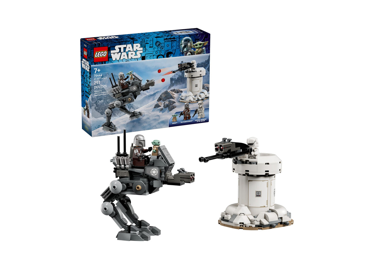LEGO Star Wars AT-RT Attack Building Set with posable walker and defense tower, 297 pieces