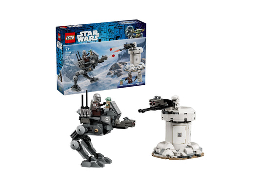 LEGO Star Wars AT-RT Attack Building Set with posable walker and defense tower, 297 pieces