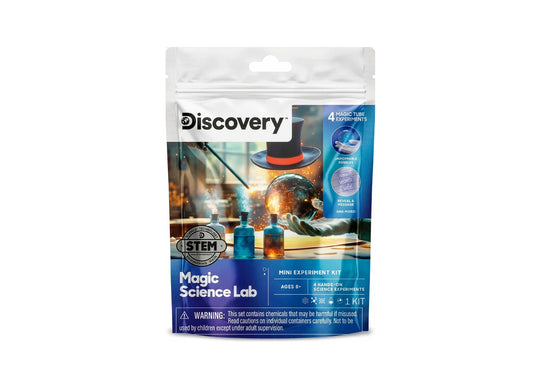 Discovery Magic Science Lab Mini Experiment Kit with 4 hands-on STEM experiments and magic tube for ages 8+