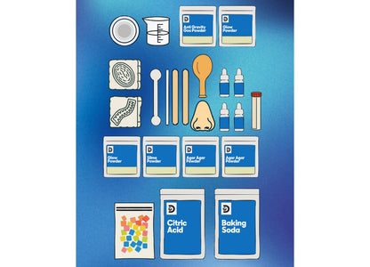 Discovery Kids Creepy Science Lab Kit with 28 experiments including powders, tools, and droppers