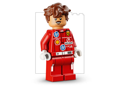 LEGO Ferrari Charles Leclerc Helmet Building Set with red racing helmet model and minifigure