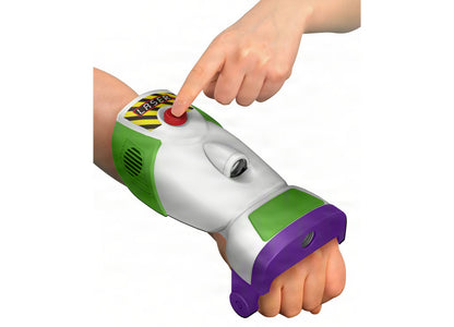 Buzz Lightyear Space Ranger Laser Gauntlet with red button, green and purple design