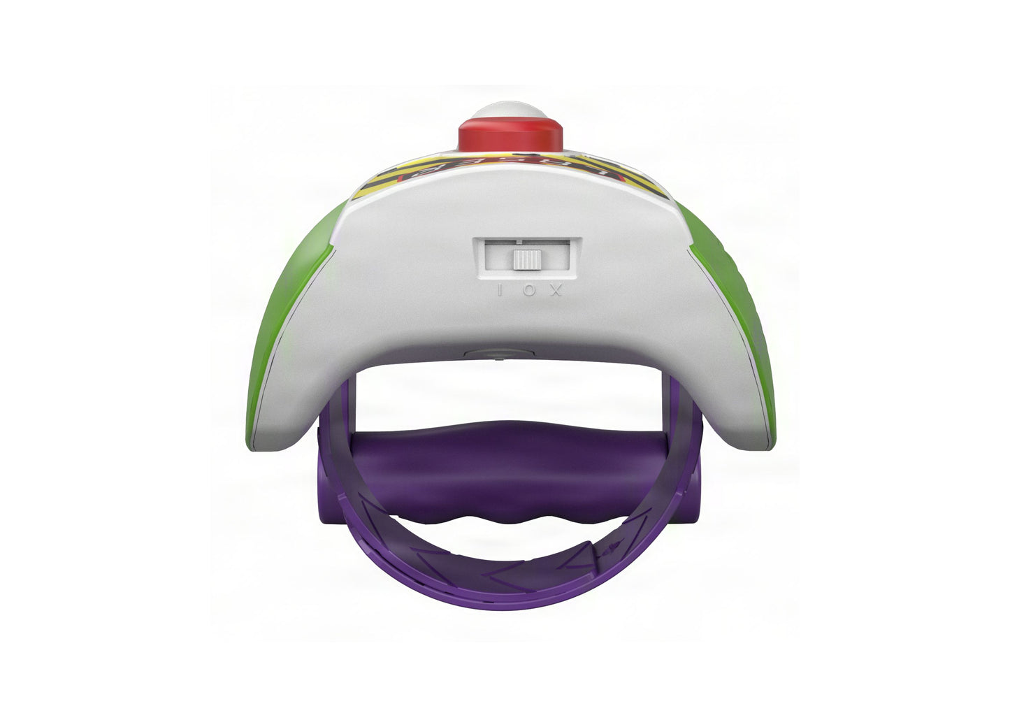 Buzz Lightyear Space Ranger Laser Gauntlet with purple wrist band and red button