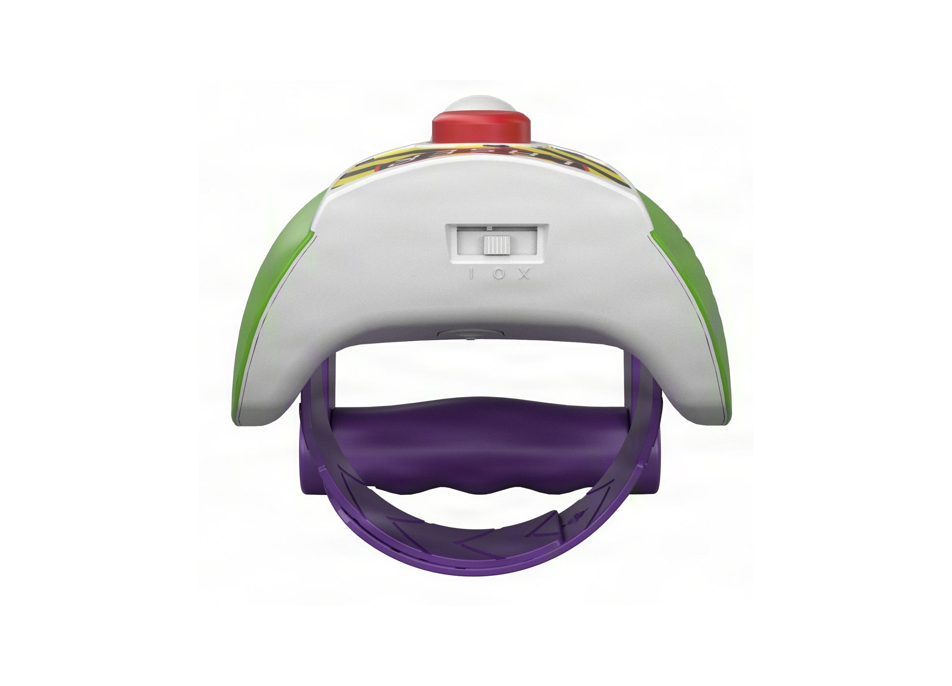 Buzz Lightyear Space Ranger Laser Gauntlet with purple wrist band and red button