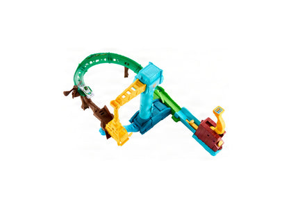 Hot Wheels Buzz Lightyear Star Command Adventure Track Set with blue, yellow, and green loop track and die-cast vehicle