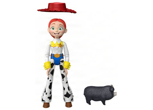 Toy Story Jessie 12" Action Figure with red hat, cow print outfit, yellow gloves and pig toy