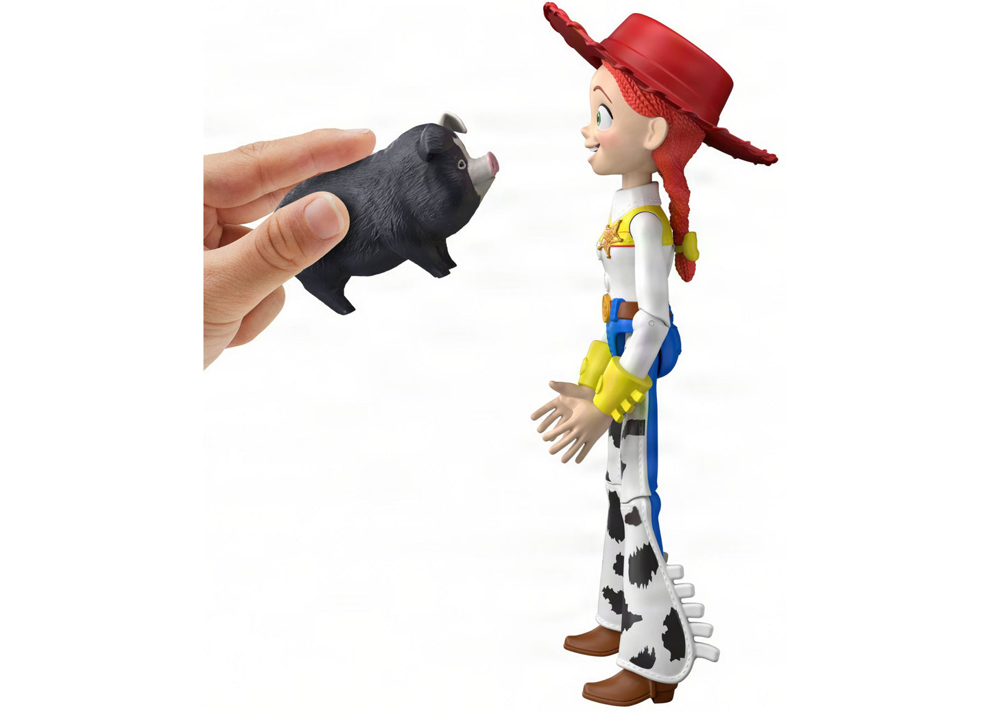 Toy Story 5 Critter Talk Jessie 12" Action Figure with black pig toy