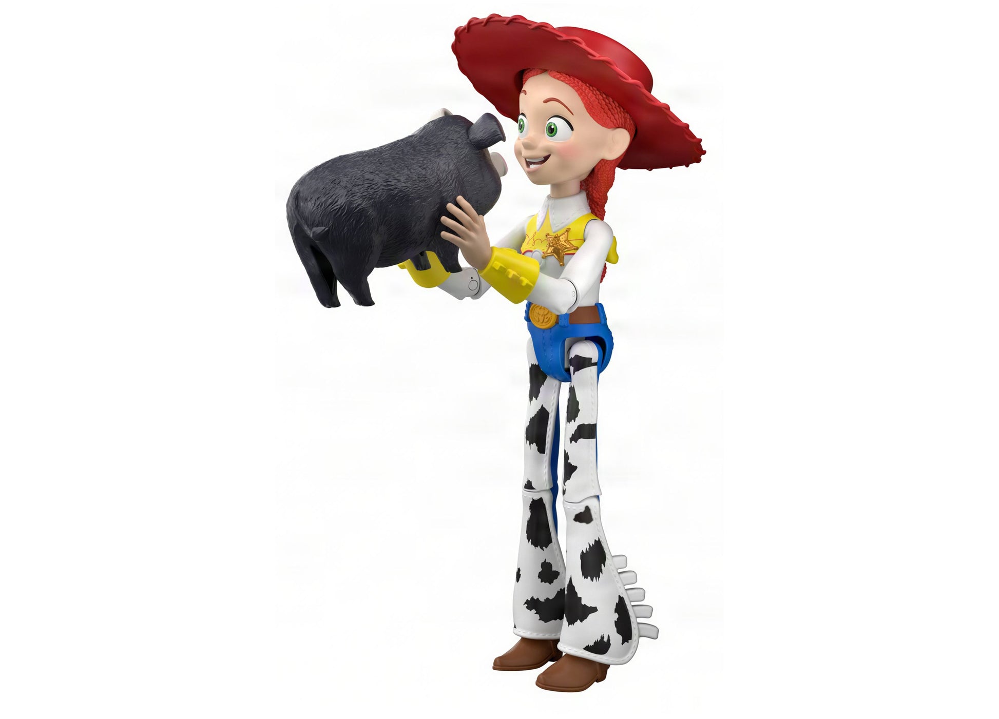 Toy Story 5 Critter Talk Jessie 12" Action Figure with black pig toy