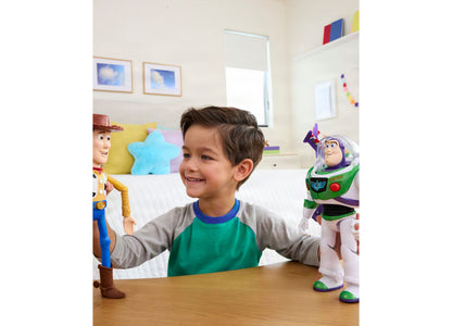 Disney Pixar Toy Story Woody 12-inch action figure with sounds in green and gray