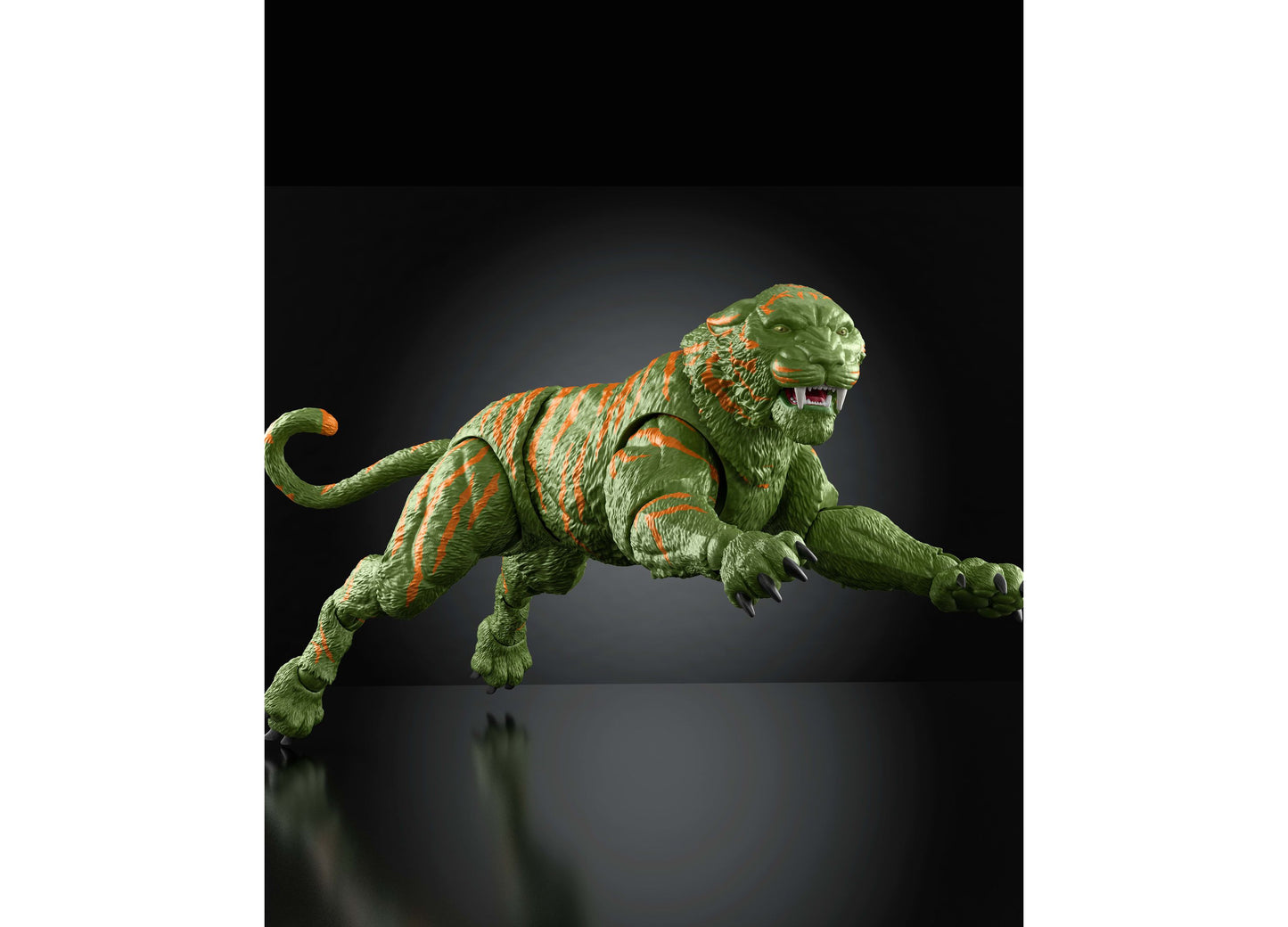 Masters of the Universe Chronicles Battle Cat 6.5 inch heroic tiger figure with green fur and orange stripes