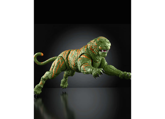 Masters of the Universe Chronicles Battle Cat 6.5 inch heroic tiger figure with green fur and orange stripes
