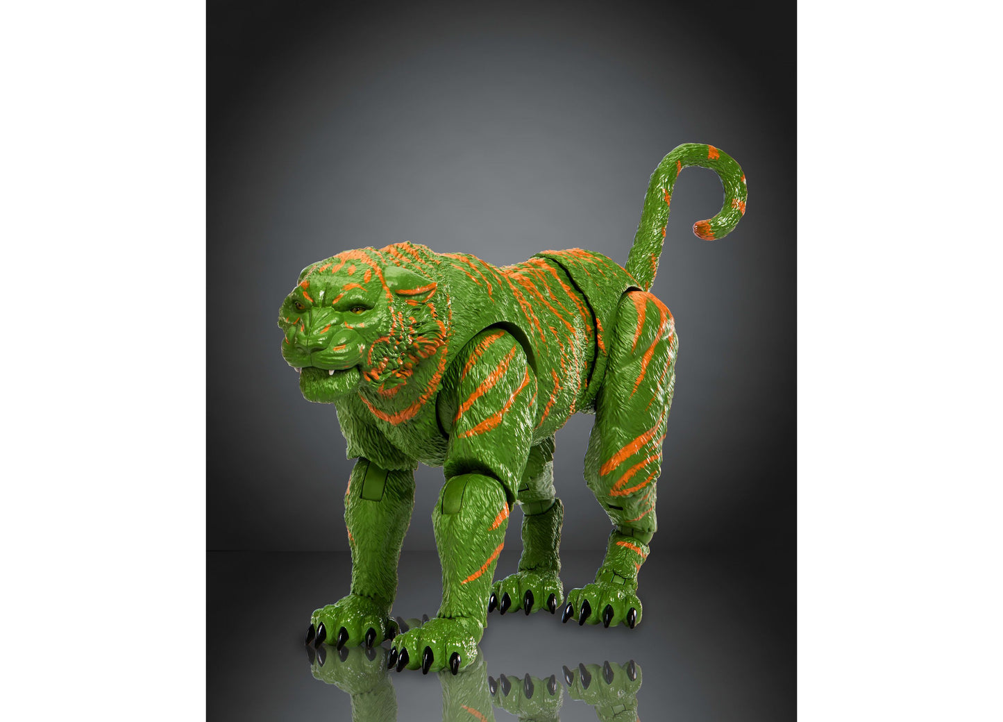 Masters of the Universe Chronicles Battle Cat 6.5 inch figure, green and orange tiger warrior toy