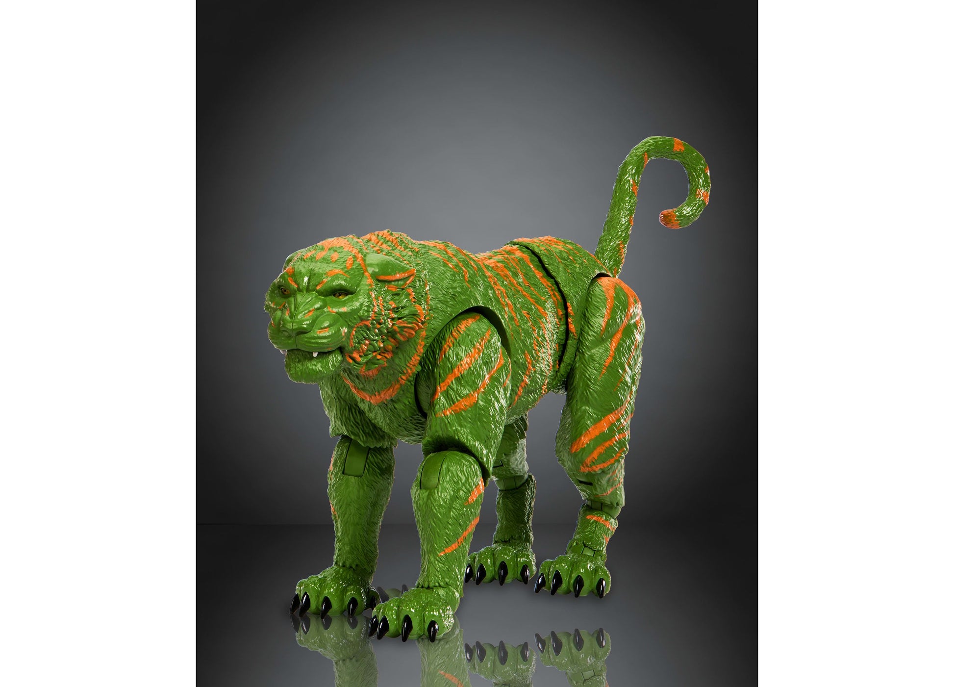 Masters of the Universe Chronicles Battle Cat 6.5 inch figure, green and orange tiger warrior toy