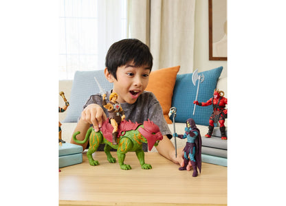 Masters of the Universe Battle Cat green creature figure with chomping jaw feature