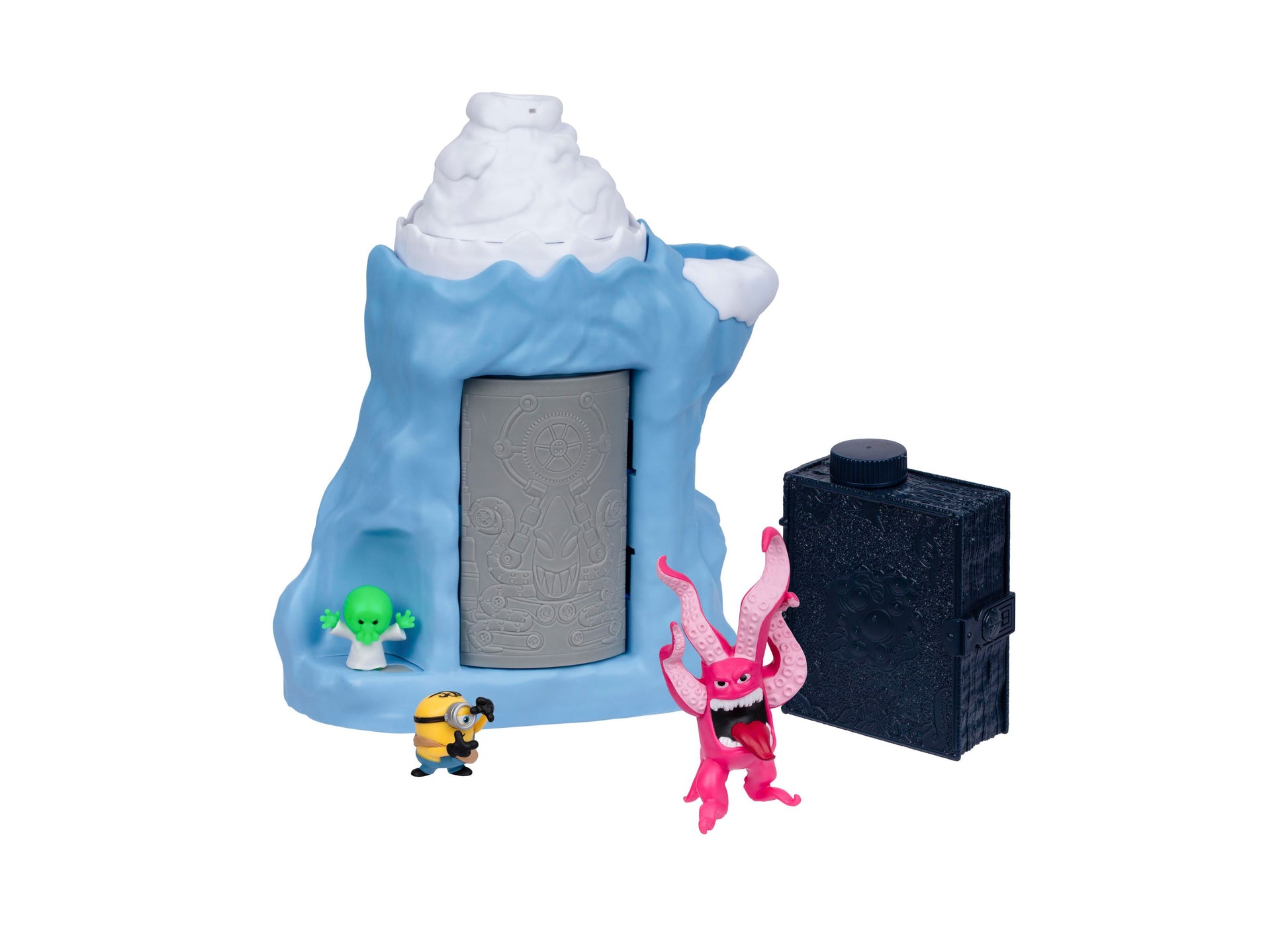 Despicable Me Minions 3 Monster Reveal 3 Pack with ice cave playset, minion figure, and pink monster