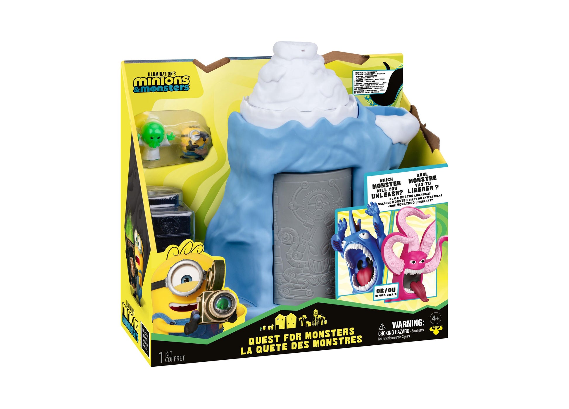 Despicable Me Minions & Monsters Quest for Monsters playset with blue ice cave and monster reveal figures