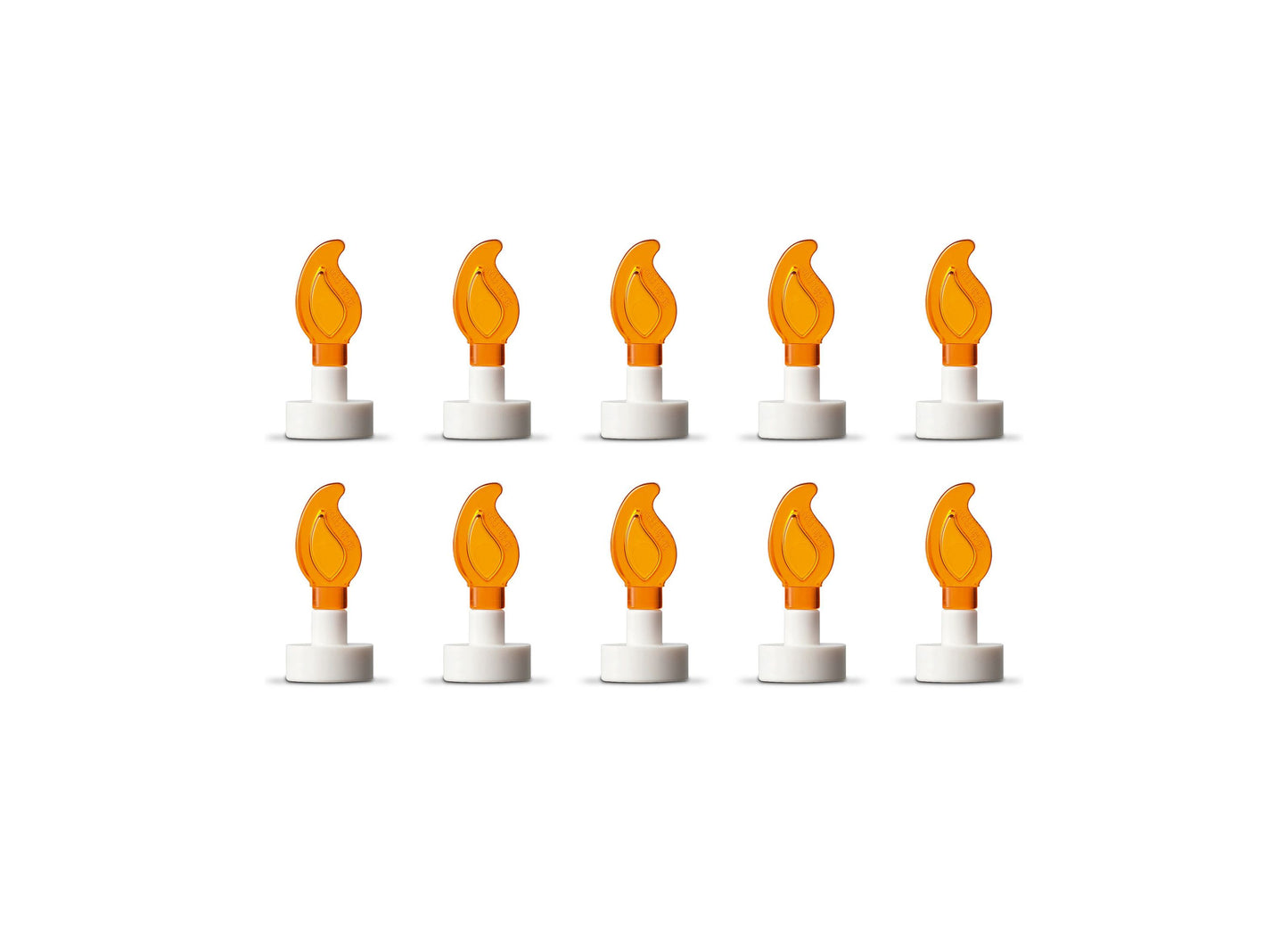 LEGO Birthday Party Cake Building Set 40815 with 10 orange flame candles and white bases