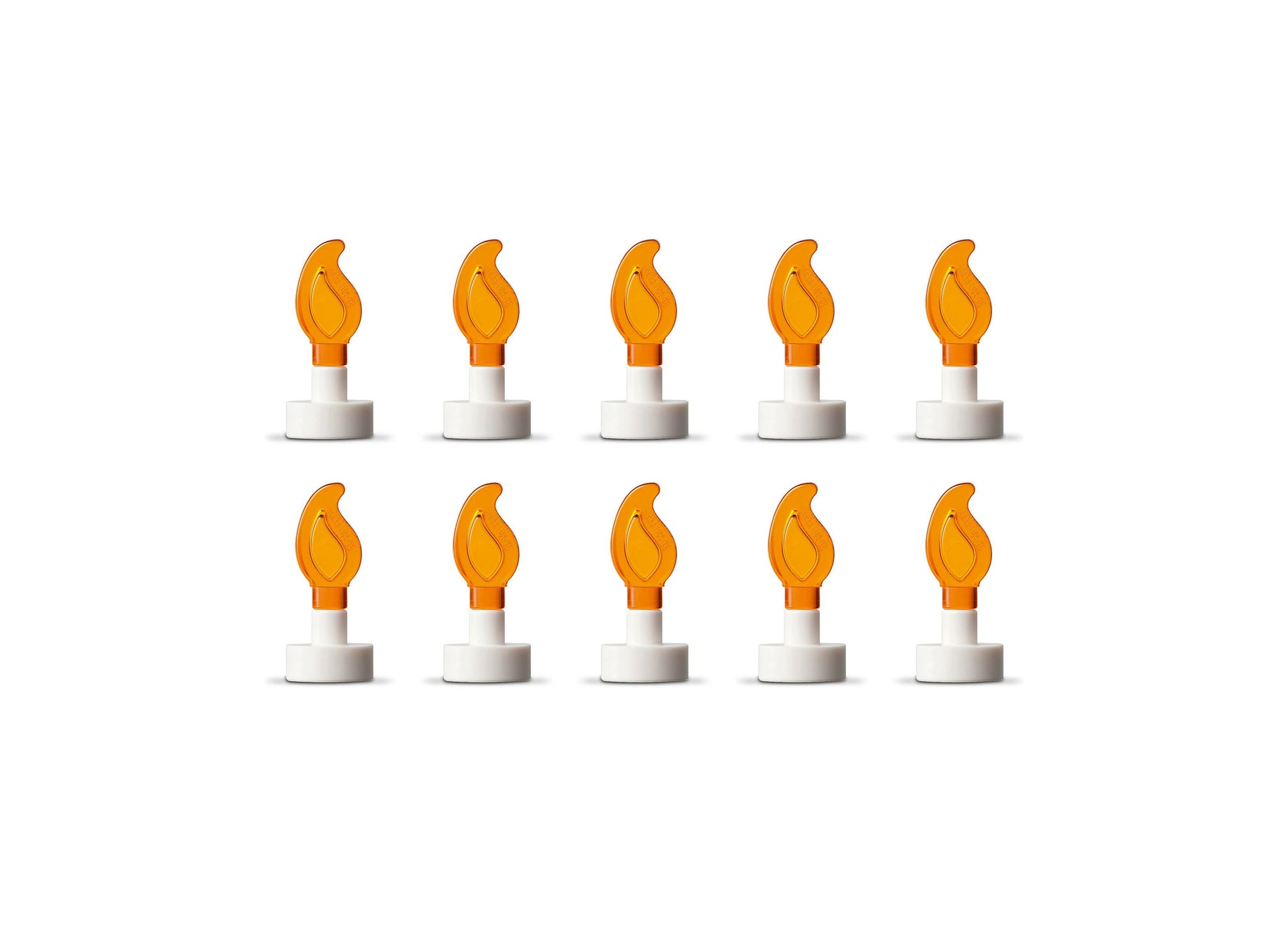 LEGO Birthday Party Cake Building Set 40815 with 10 orange flame candles and white bases