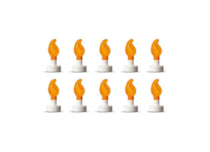 LEGO Birthday Party Cake Building Set 40815 with 10 orange flame candles and white bases